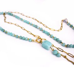 dvojitý náhrdelník z amazonitu